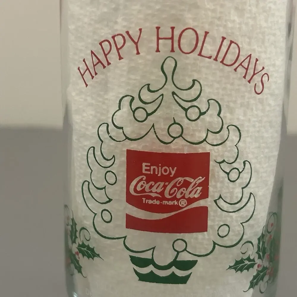 Vintage Holly Hobbie Coca-Cola Glasses Lot of 3 Christmas Tumblers READ